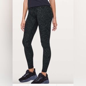 Lululemon Align Pant Full Length 28"‎ Lacescape Dark Cast Black 2 High Rise Nulu